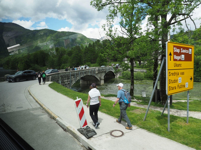 Sava Bohinjka River flows out of Bohinj Lake in Ribčev Laz