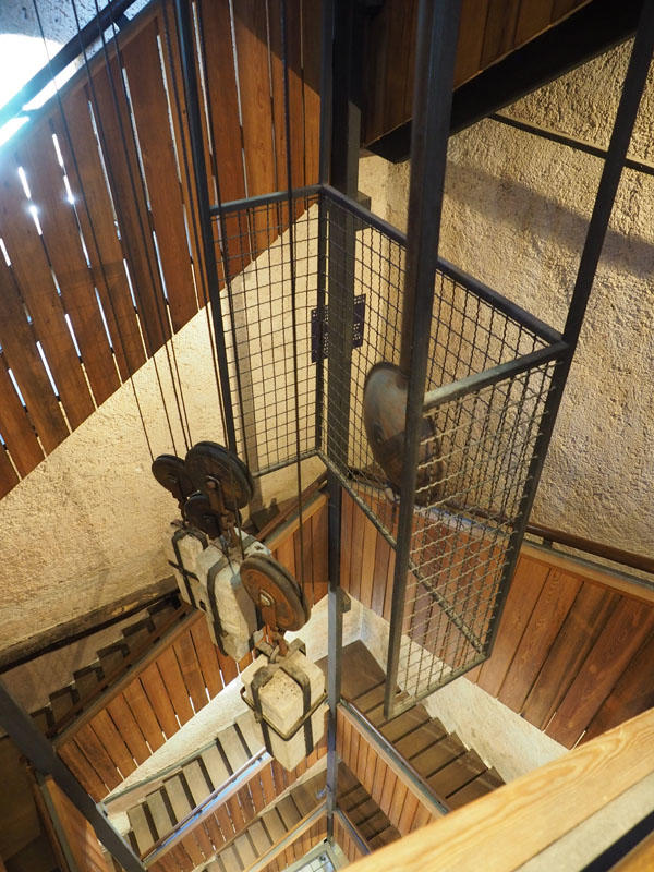 Stairs to the belltower of the Church of the Mother of God on the Lake