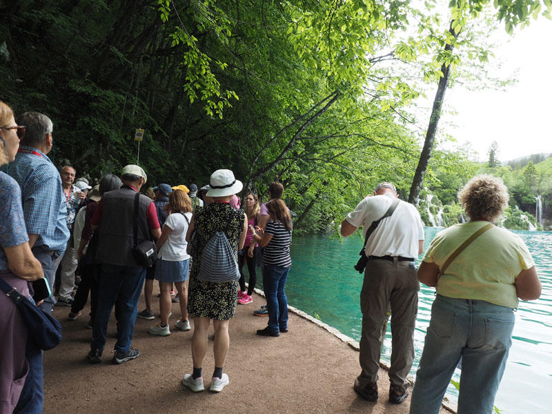 Group gathered by one of the lakes