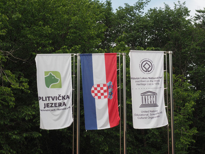 At the entrance to the park
