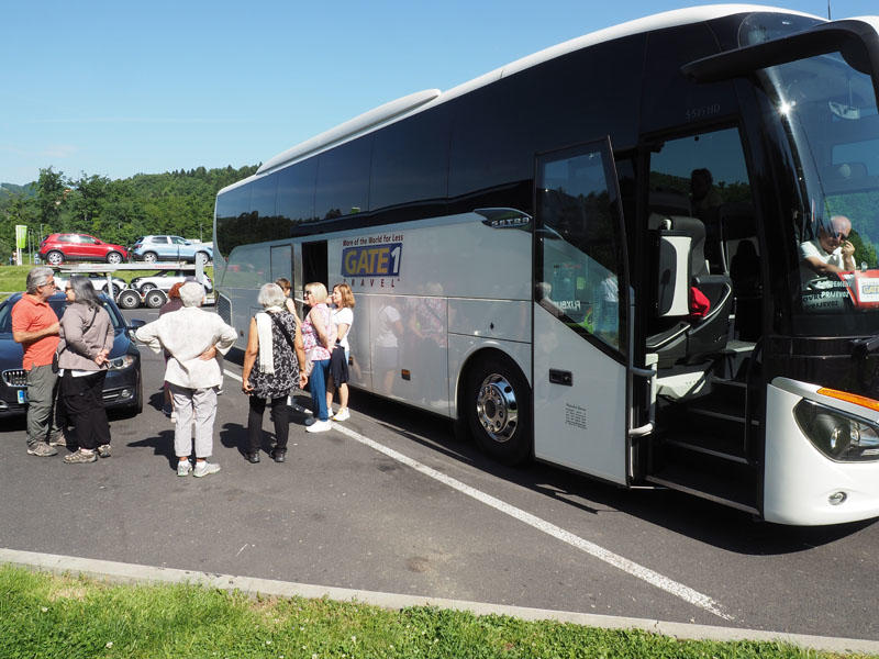 Our bus at the rest area near Kumrovec