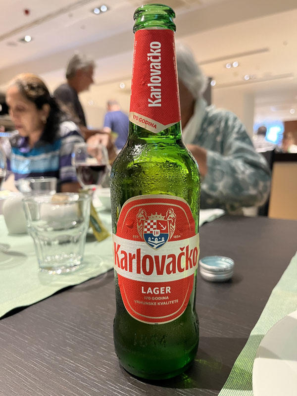 The beer from Karlovac for dinner