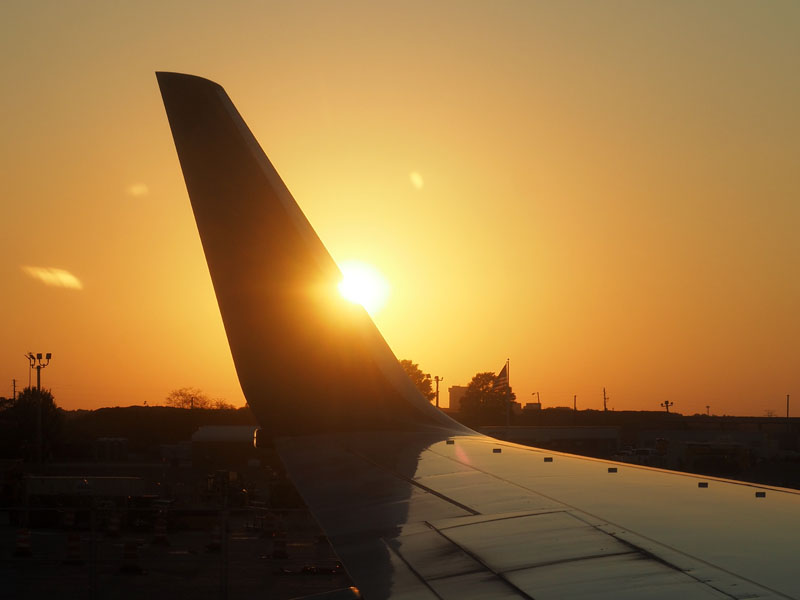 Sun setting at Atlanta airport on our way back home