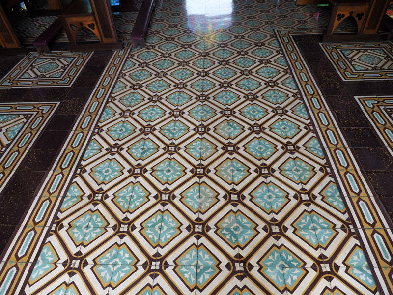 The floor at the entrance of the church