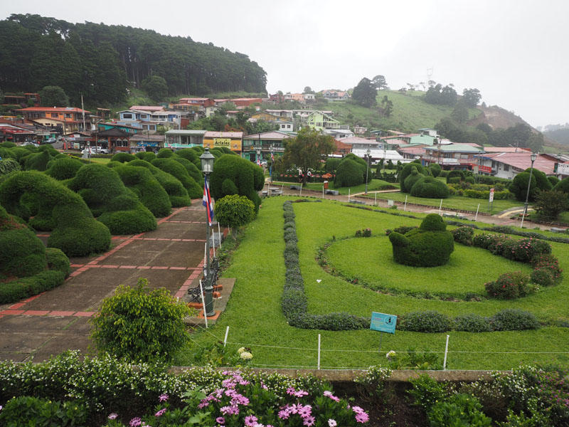 Garden with topiary in front of the church