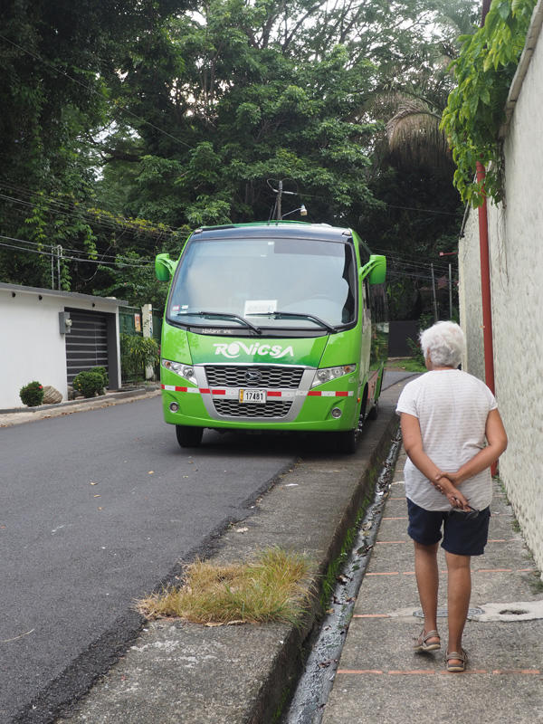 Our bus parked next to our hotel