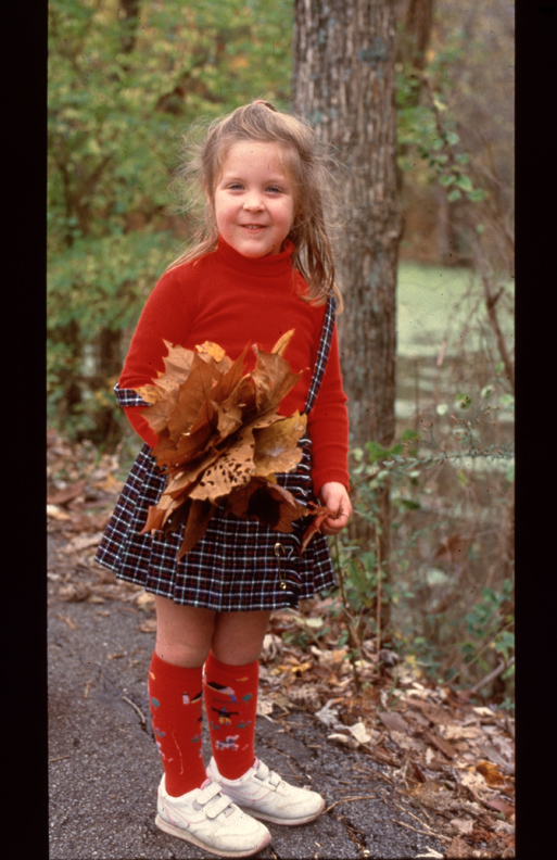 girl at Radnor Lake, fall