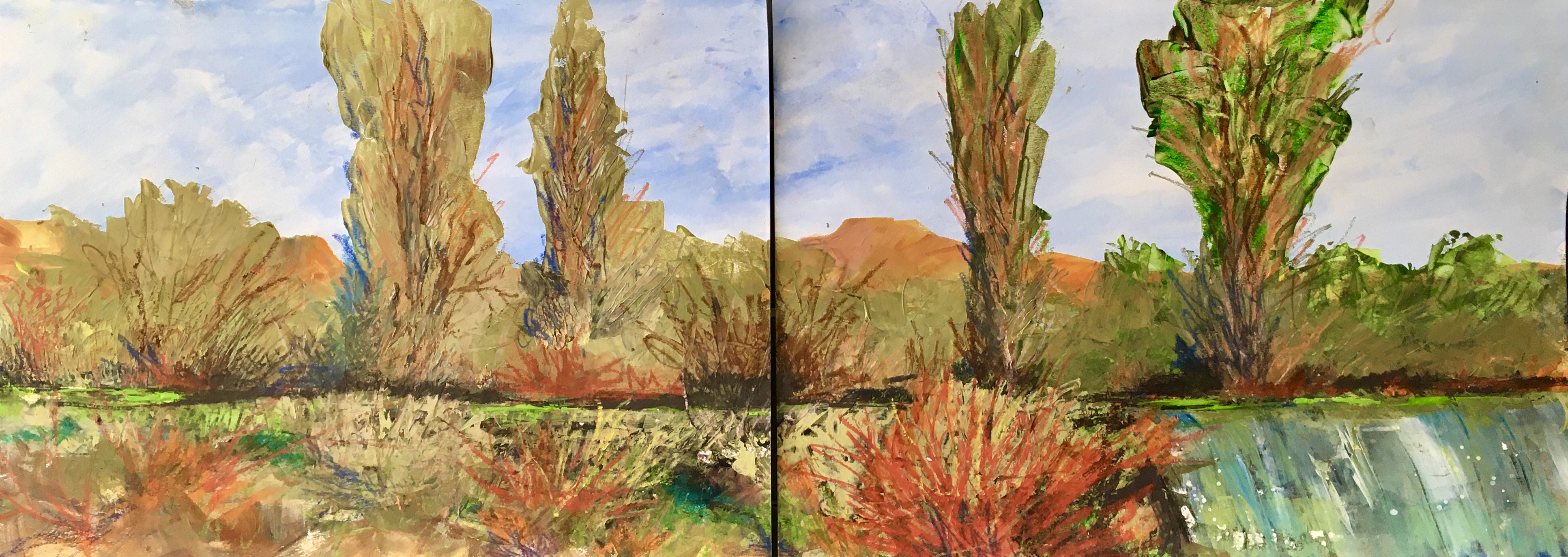 acrylic on 12 X 9 Strathmore Paper