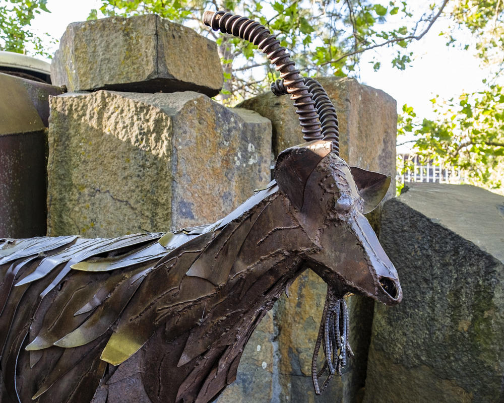 Garbage-Eating Goat Statue
