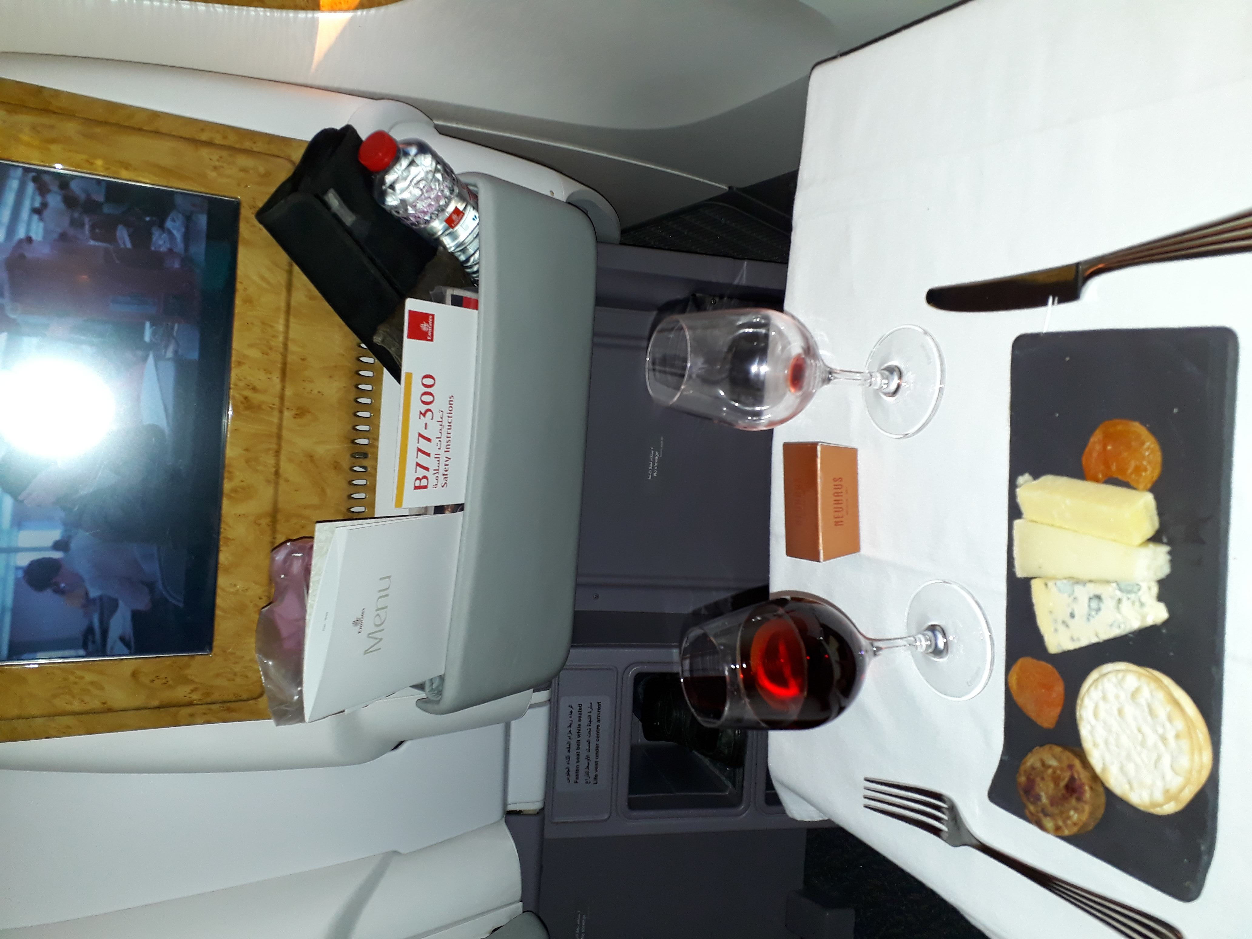 Cheese and port. B777 Oslo-Dubai