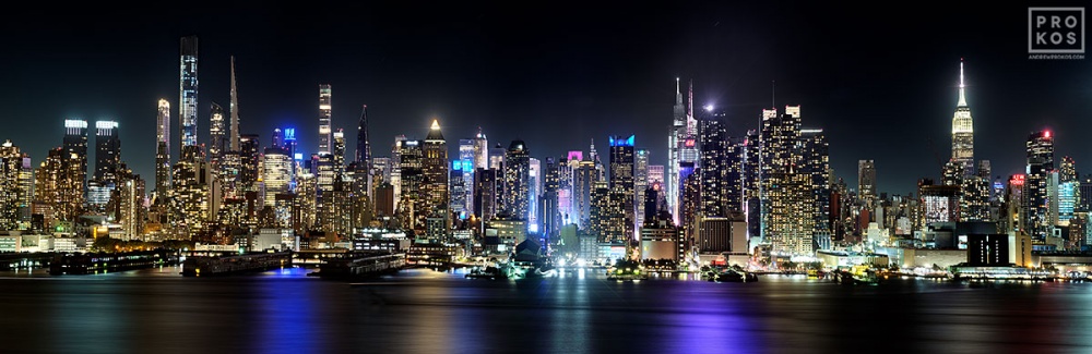 Midtown Manhattan Night Panorama