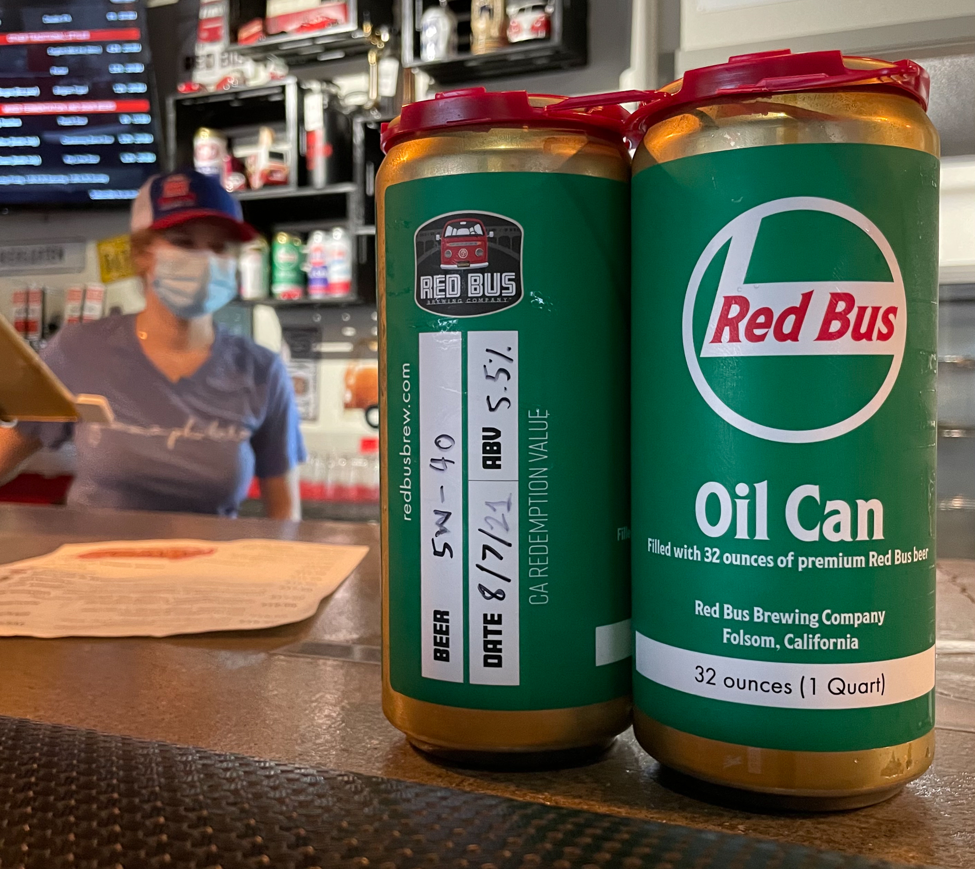 Beer Can To Go at Red Bus Brewing Company