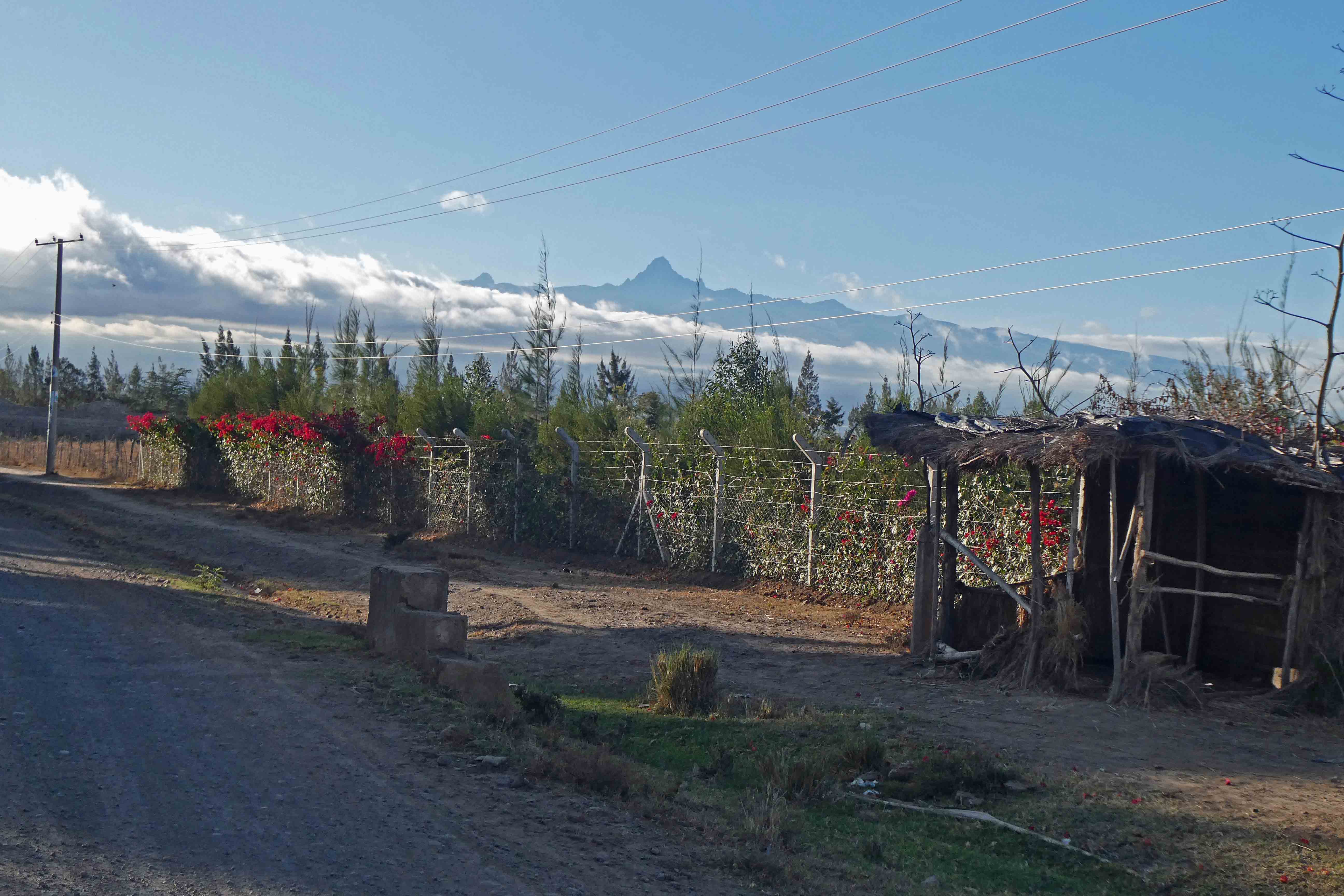 Last look at Mount Kenya as we are headed back to Nairobi