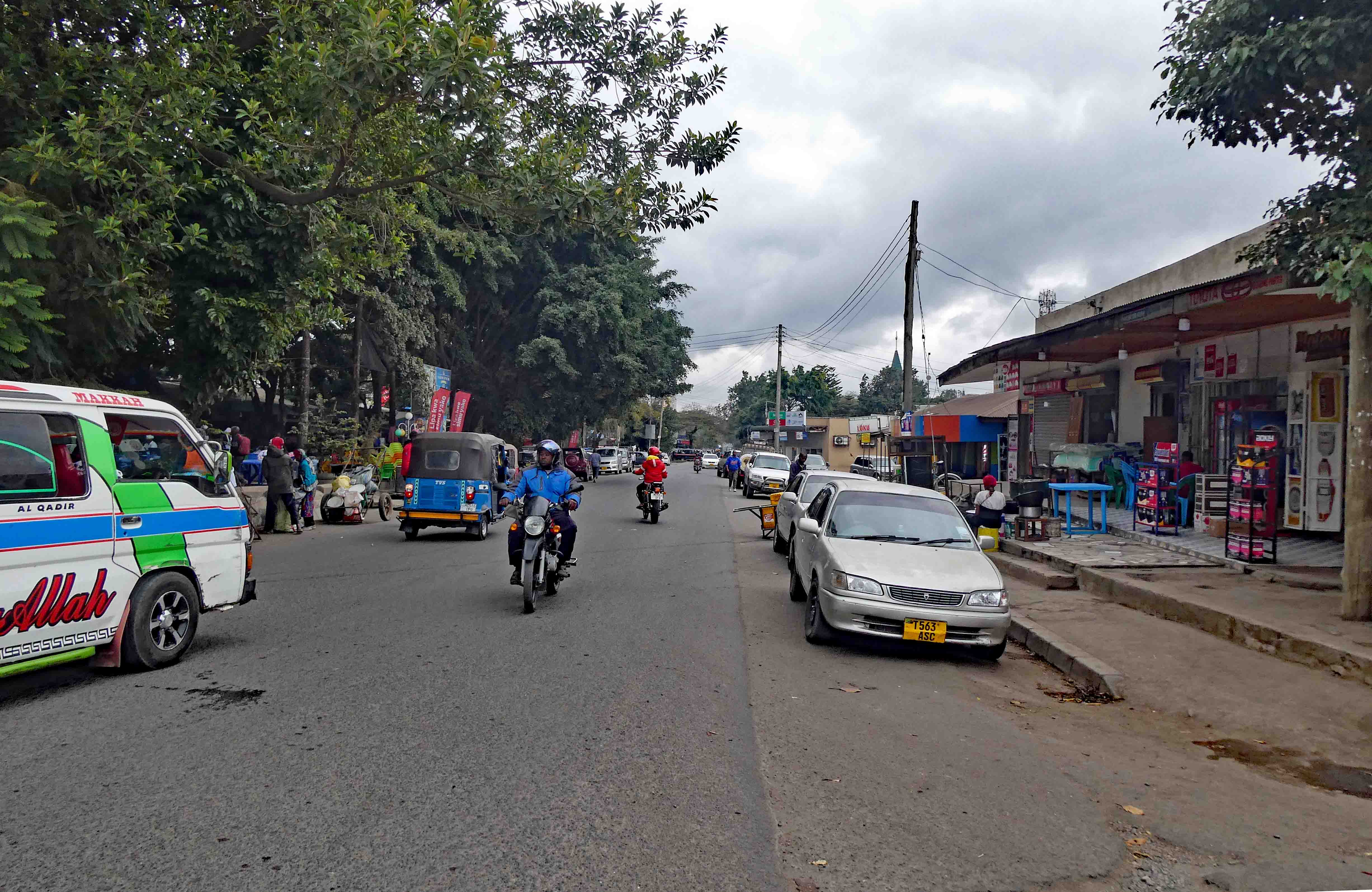 Paved streets symbolize a prosperous town in Tanzania