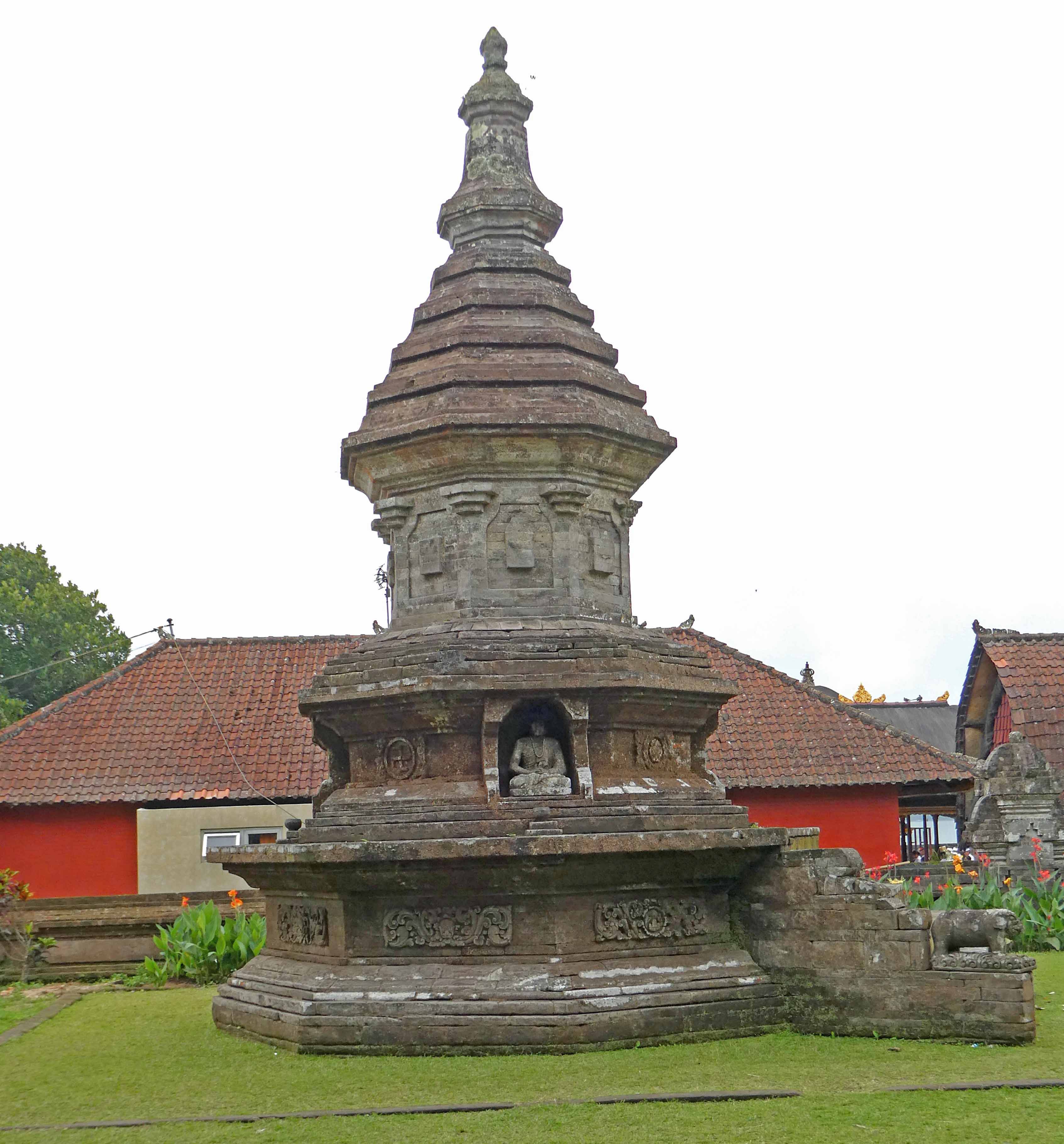 Buddhist stupa at Ulun Danu Beratan represents religious harmony