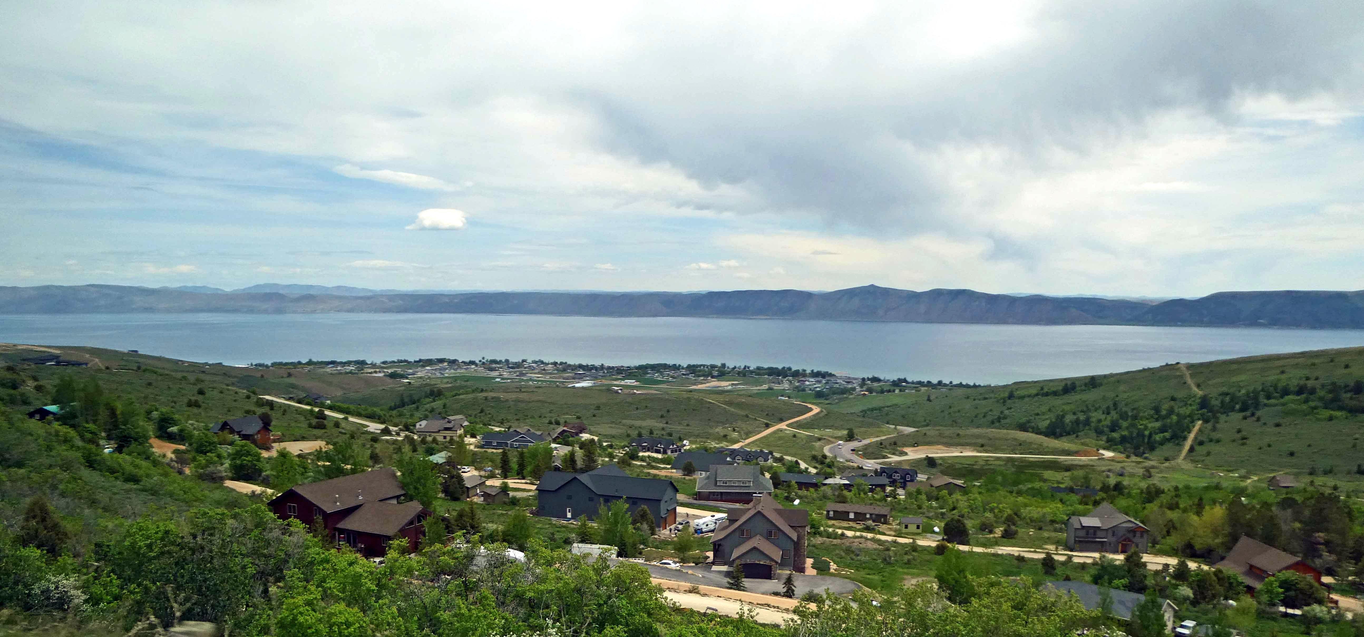 Bear Lake is 20 miles long, 8 miles wide, and straddles the Utah-Idaho border