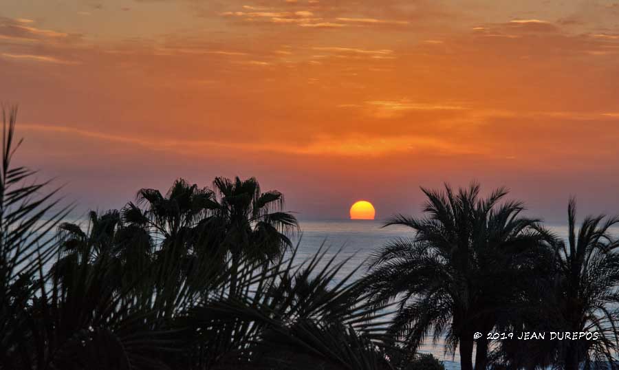 Spanish sunrise on Mediterranean Ocean