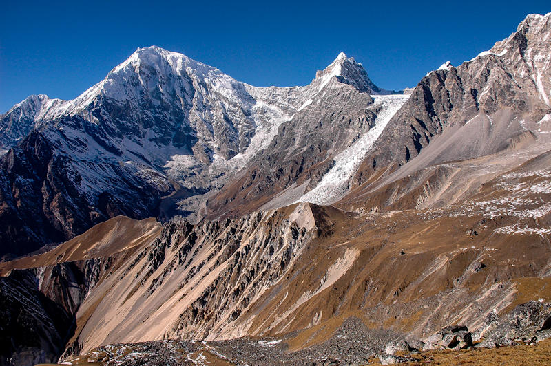 Langtang Lirung 7234m and Kimshung 6745m