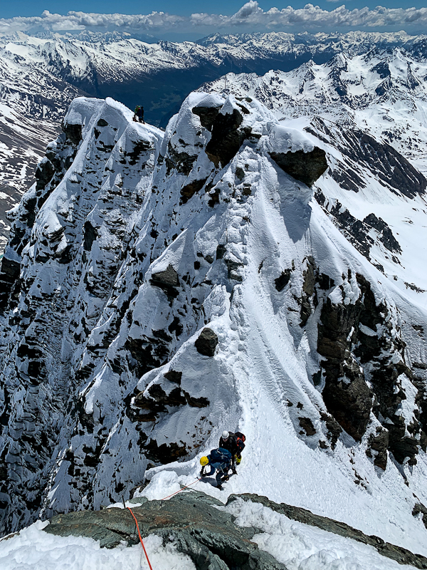 On the ridge of Groglockner 3798m, Hohe Tauern NP