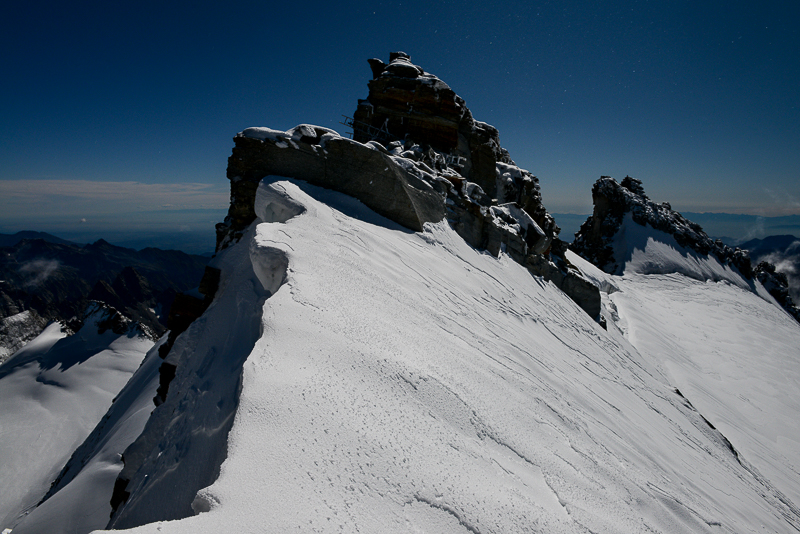 View towards the middle 4015m and Il Roc 4026m eastern summits of Gran Paradiso