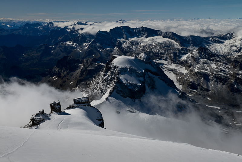 Looking down Gran Paradiso glacier from Gran Paradiso Madonna summit 4052m