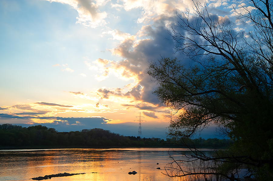 Sunset Clouds Echoing The Tree