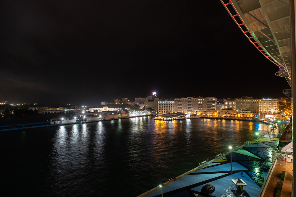 San Juan from the ship at night