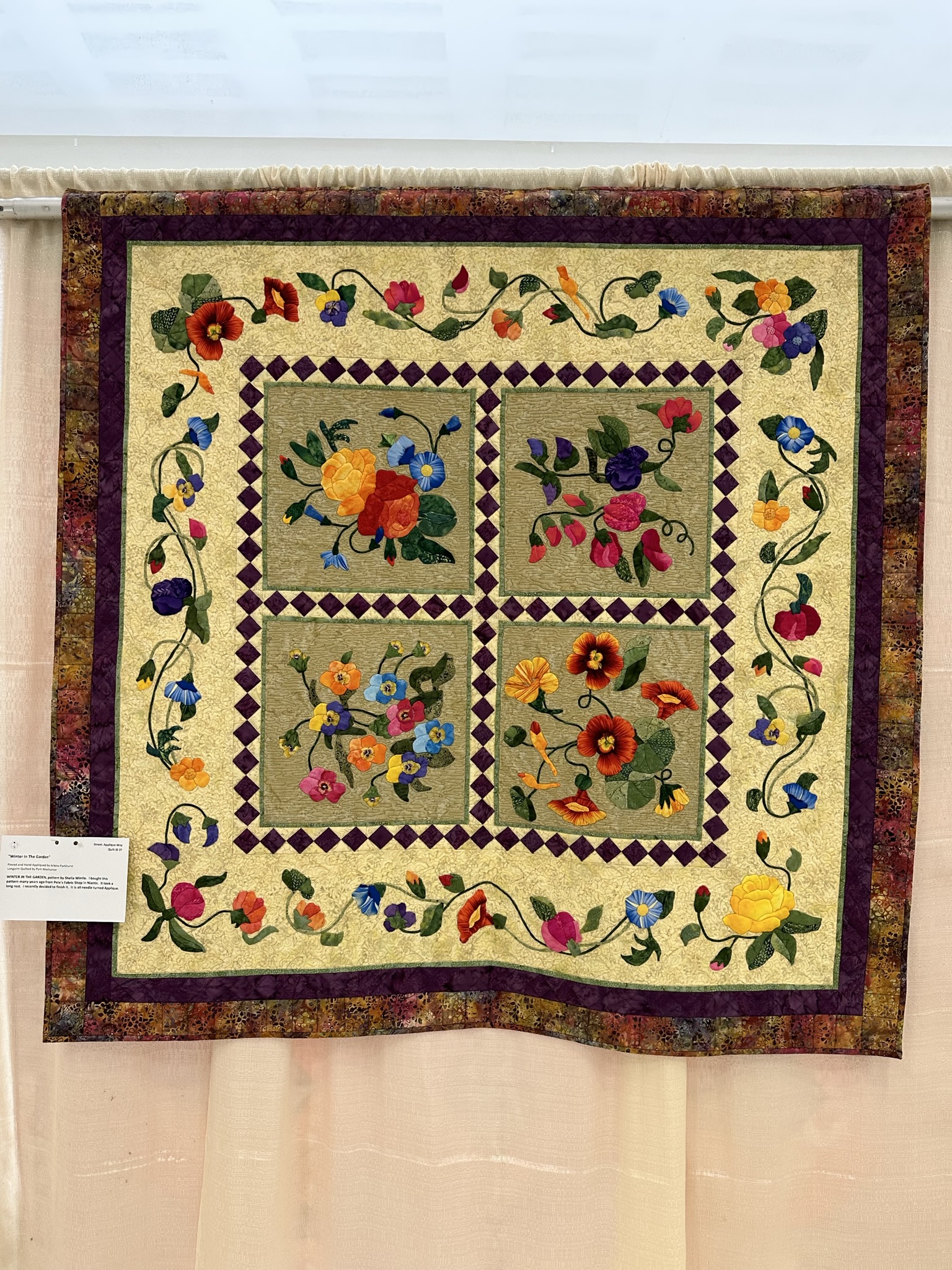 Quilt 37 by Arlene Parkhurst - Winter in The Garden