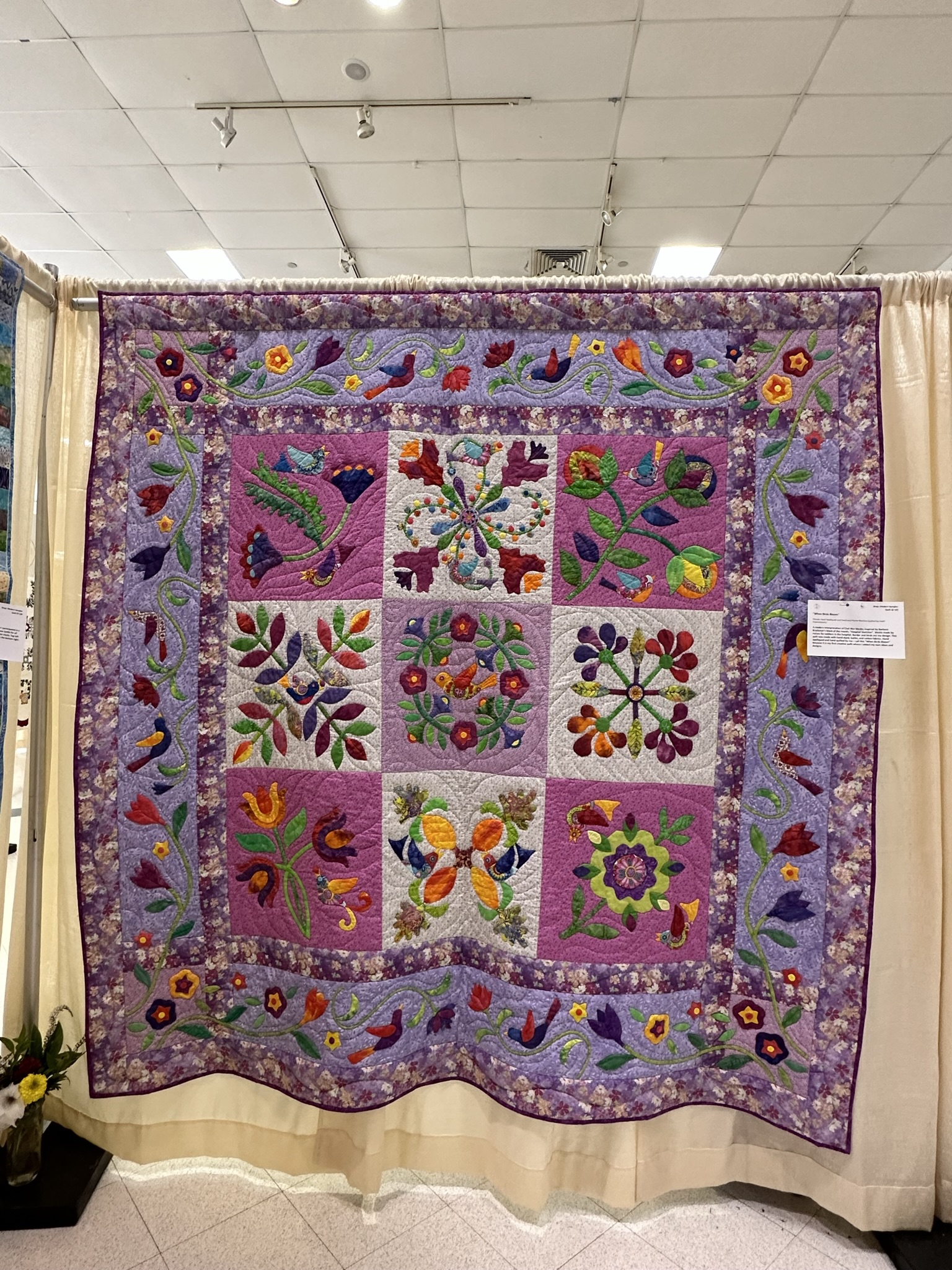 Quilt 102 by Heidi Kapszukiewicz - When Birds Bloom