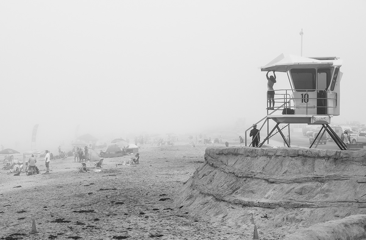 Seaside on a Foggy Morning