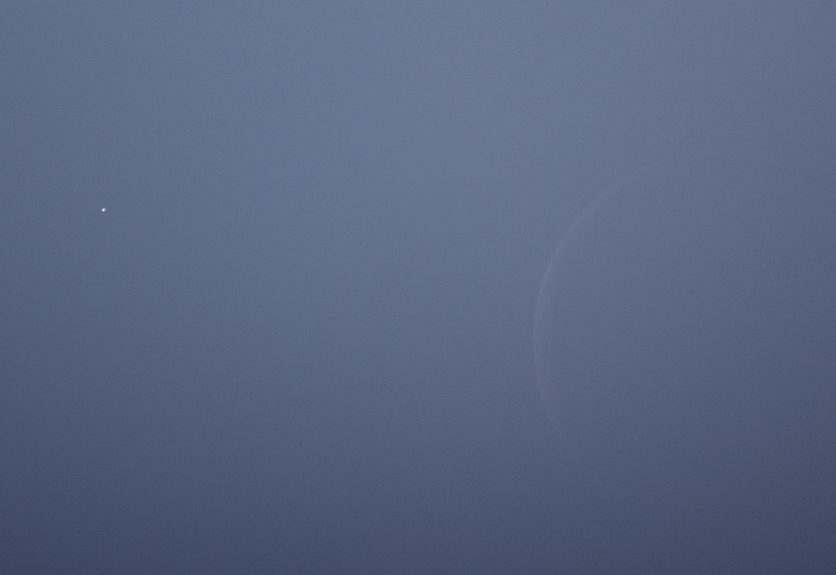Waning Crescent Moon Approaching Venus During Daytime