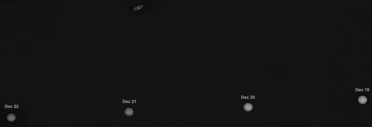 Jupiter and Saturn, Four Daytime Images