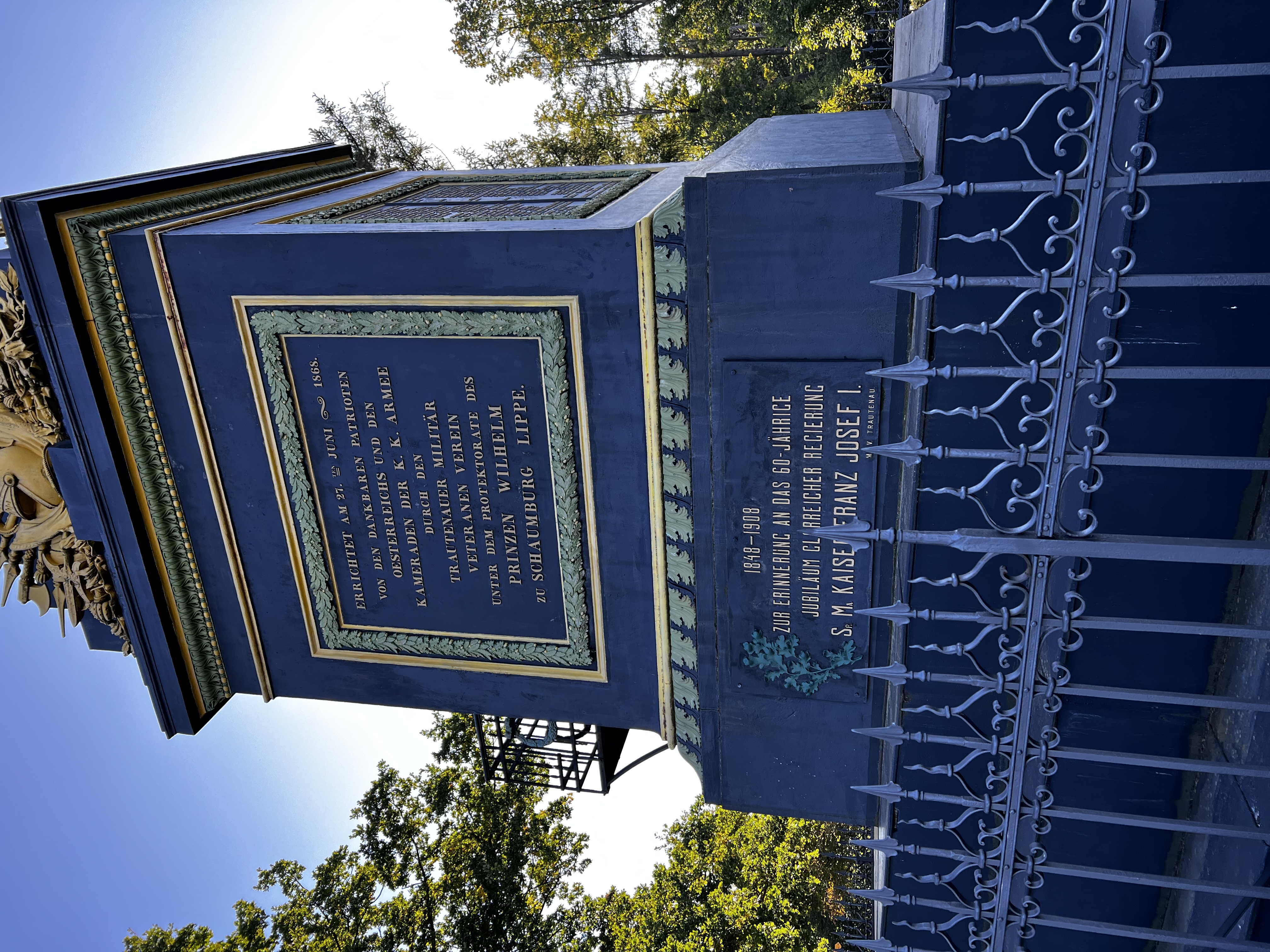 Detail on the monument.