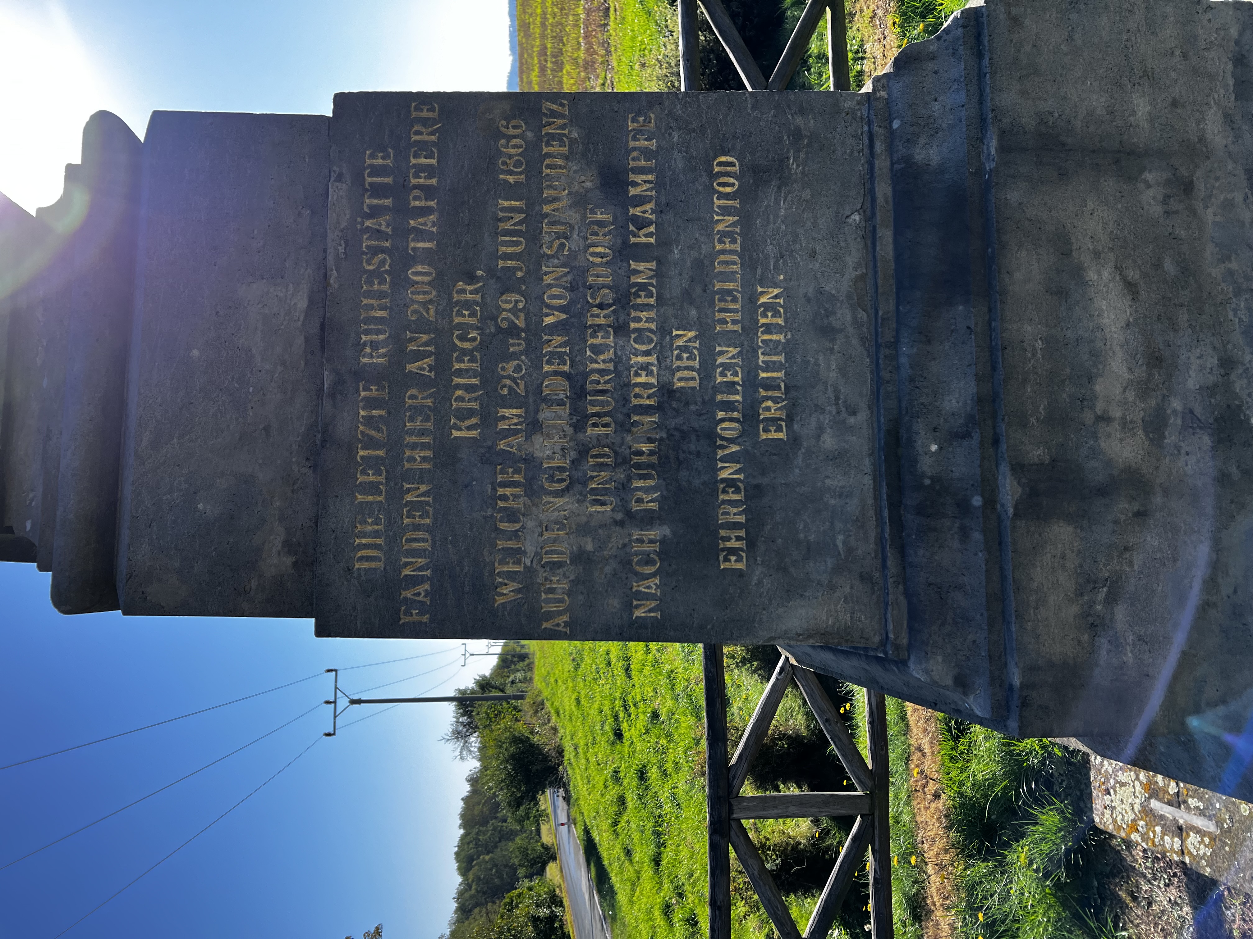 Marker on the Bukersdorf battlefield on the road to Koniggratz.