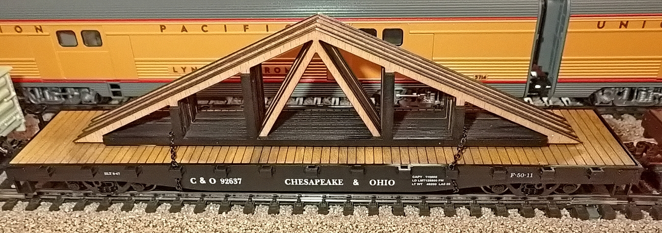 Roof Supports on an C&O Flatcar
