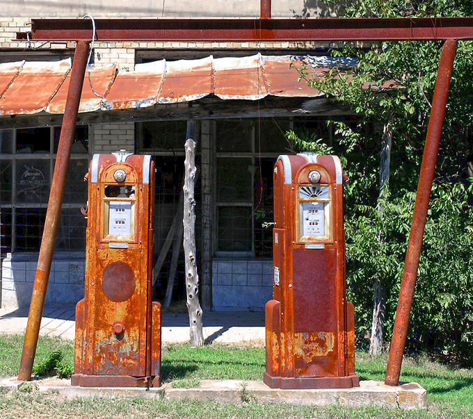 Two gas pumps