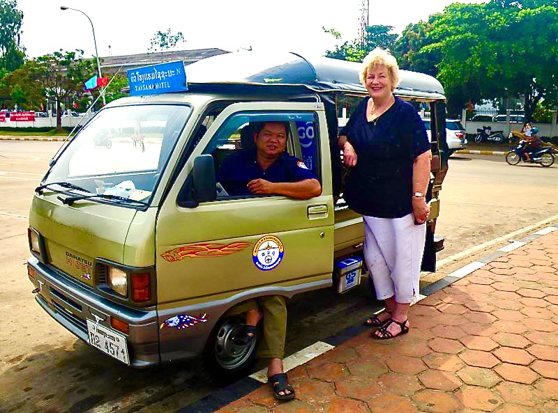 Our personal tuk- tuk, Vientiane