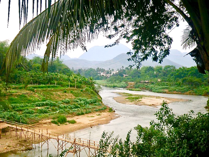 Bamboo bridge on the Nam Khan, Luang Prabang