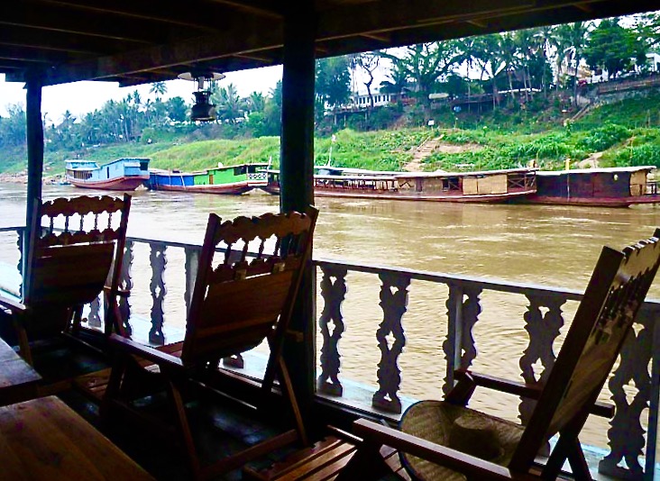 Below deck on the evening boat cruise, Luang Prabang