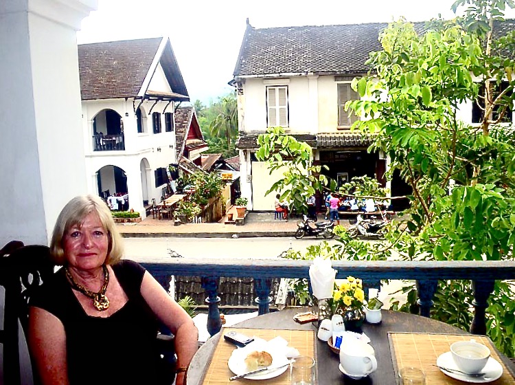 Street  view at breakfast, Villa Santi, Luang Prabang