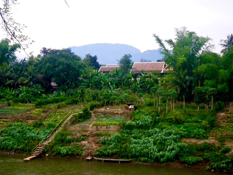 Morning view across the Nam Khan, Luang Prabang