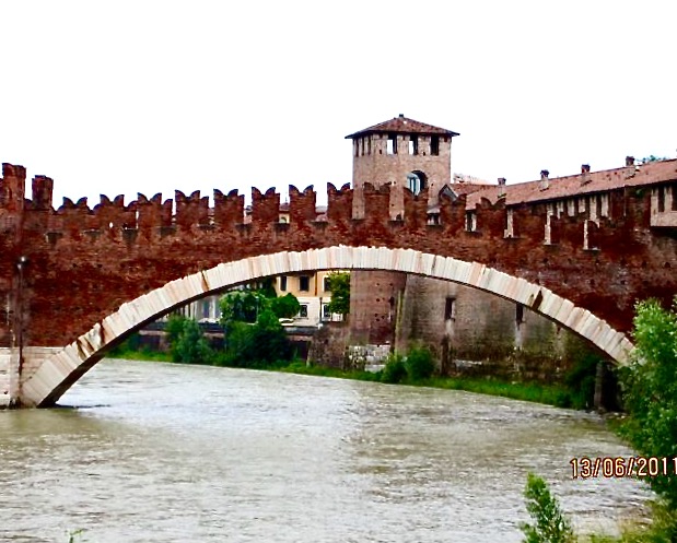 Verona,  castle bridge view