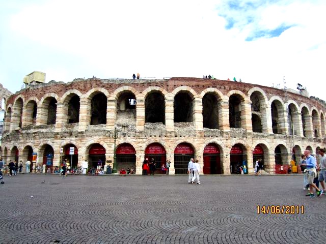 Verona,  the pink marble Arene,  1st  century AD. Open air opera house