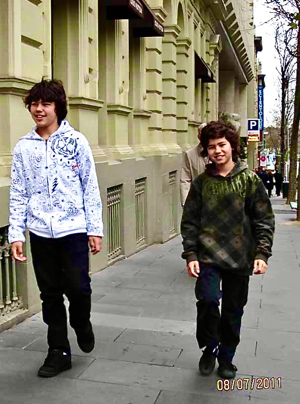 Boys, Walking in Melbourne city, July 2011