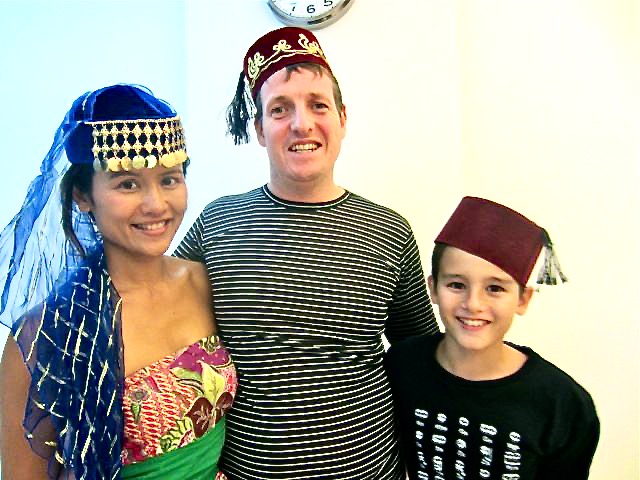 Finally, I gave them the hats from Turkey!!