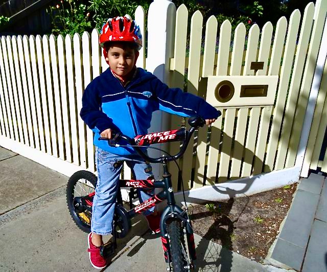 New bicycle and helmet