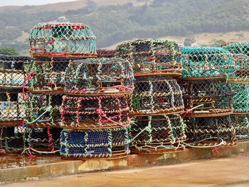 Fish and lobster nets on the pier, Apollo Bay