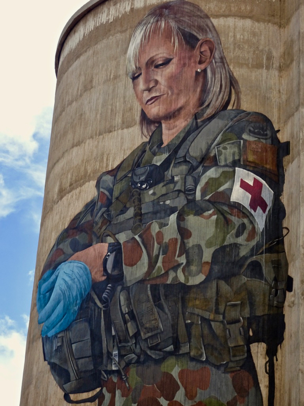 Devenish, ANZAC silo mural detail