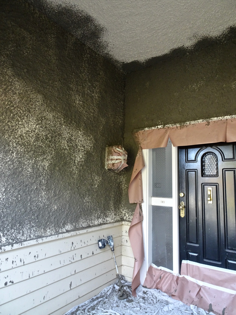 Repair of outside damage to stucco 