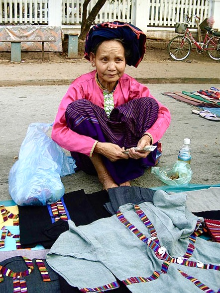 Hilltribe vendor at street market
